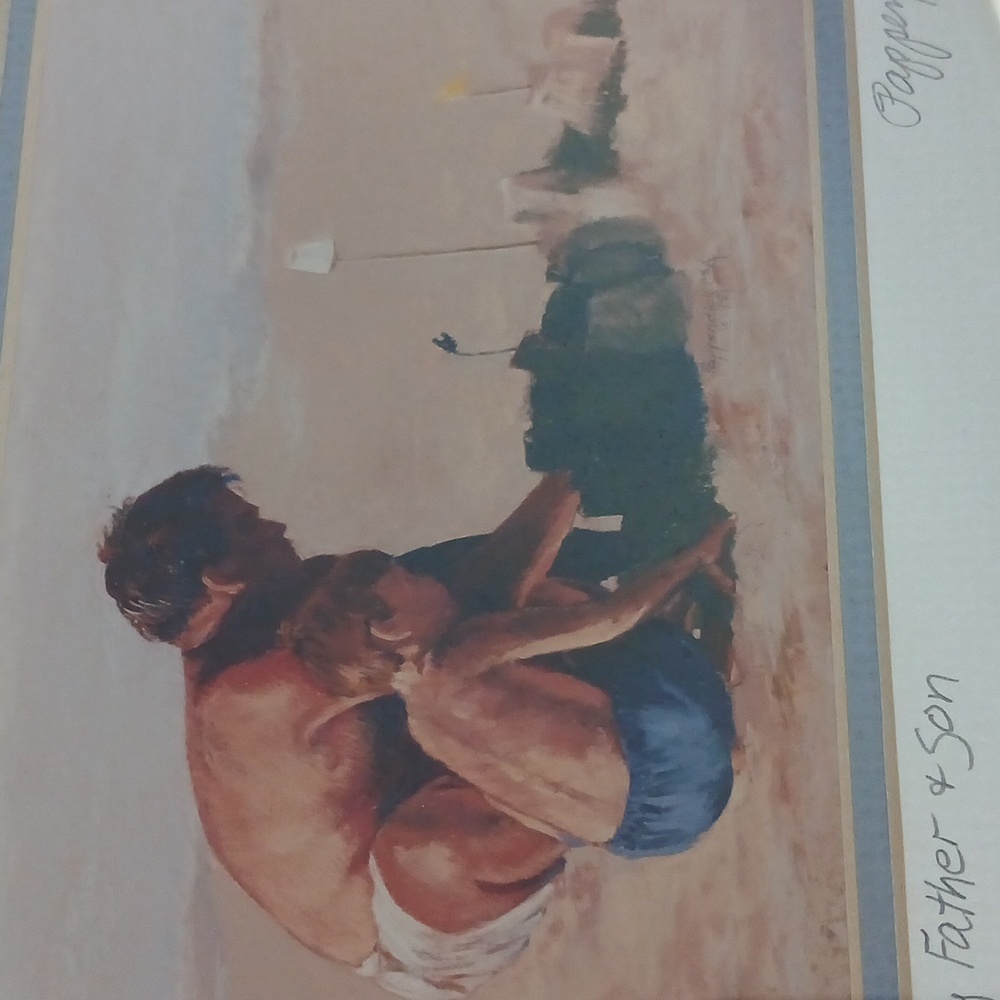 Framed Art Print CASTLES BY FATHER & SON Artist Signed Pappendick 9" x 11"
